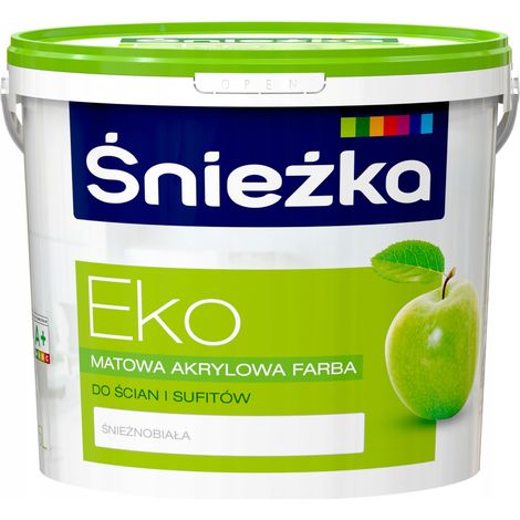 Śnieżka EKO weiße hypoallergene Acrylfarbe für Wände und Decken 5L
