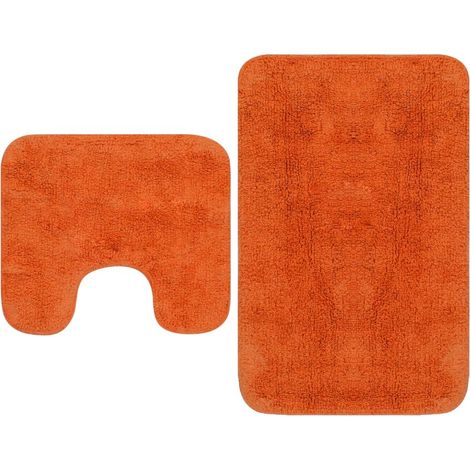Tapis de salle de bain Orange + Tapis de WC - Toilettes (1/4)