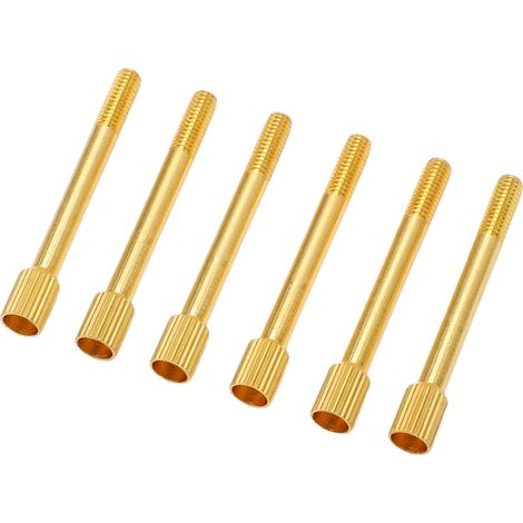 Lot de 6 vis de blocage de cordes pour chevalet de vibrato de guitare électrique, double verrouillage, montage traversant, système d'intonation (1/5)