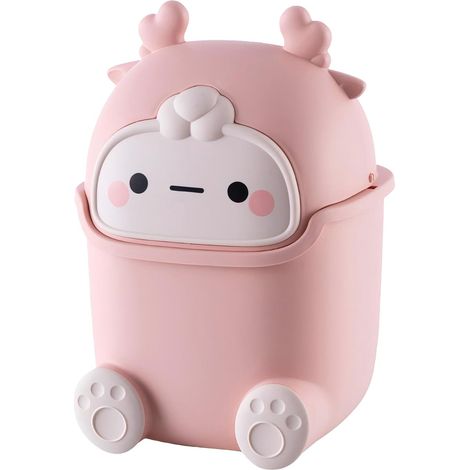 Tragbarer Tischmülleimer, 5-Liter-Mini-Tischmülleimer, Rosa (1/5)