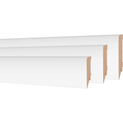 HEXIM Plinthe MDF 19x70mm plinthe profilée plinthe blanche: 16 mètres / 8 bandes, Plinthe MS7016