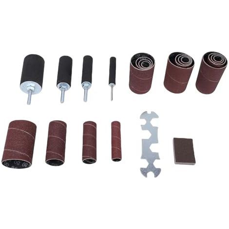 Sanding Drum Kit, Rubber and Stainless Steel Drums with Alumina Sleeves for Drills and Rotary Tools, 1/2" and 3/4" - (1/5)