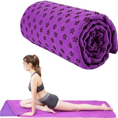 Morbuy Microfiber Hot Yoga Handdoek, Yogamat, 183 x 63 cm, Antislip Fitnessdoek, Zacht, Ademend, Antislip Yoga Handdoek voor Fitnesstraining (1/4)