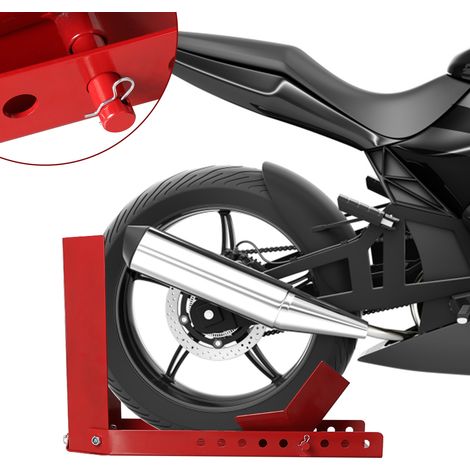 Wolketon Blocca ruota moto in acciaio, supporto per ruota anteriore 8-24 pollici, larghezza pneumatico 60-145 mm (1/5)