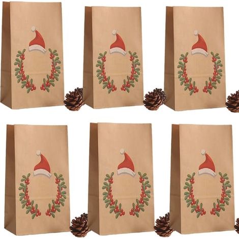 Lot de 12 boîtes cadeaux de Noël en forme de bonnet de Père Noël, Noël (1/3)