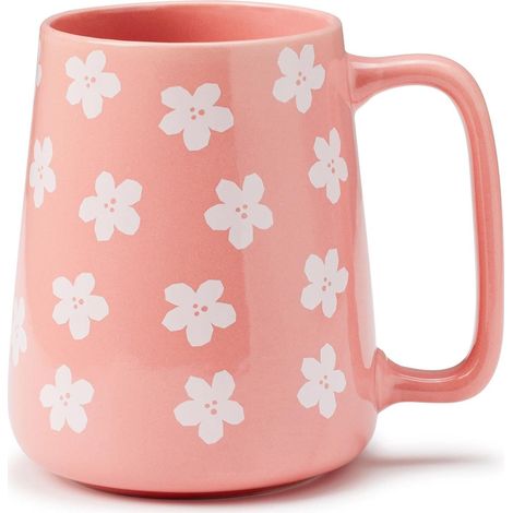 Tazas de café de cerámica de 700 ml, taza con asa, taza de té, aptas para lavavajillas y microondas, para la oficina y el hogar (rosa). (1/4)