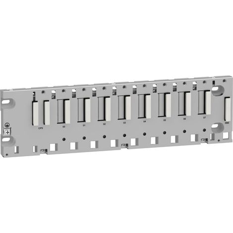 rack M340 rinforzato - 8 slot - montaggio su pannello, piastra o guida DIN - BMXXBP0800H