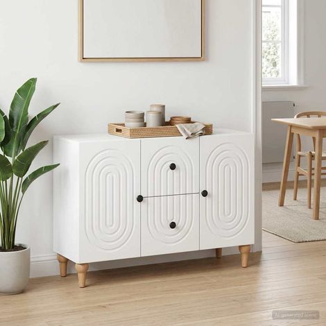 vidaXL Meuble TV avec tiroir Blanc 89 x 34,5 x 60 cm Bois d'ingénierie (1/5)