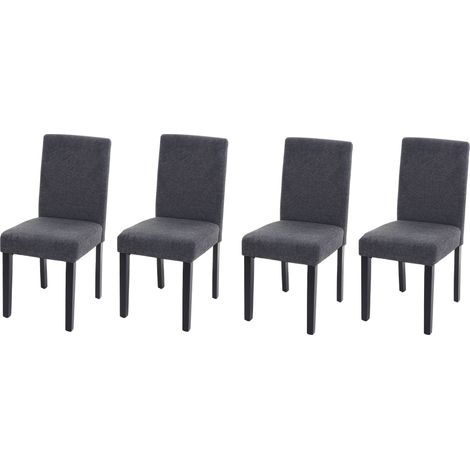 Lot de 4 chaises de salle à manger en tissu gris foncé pieds foncés CDS04563 (1/5)
