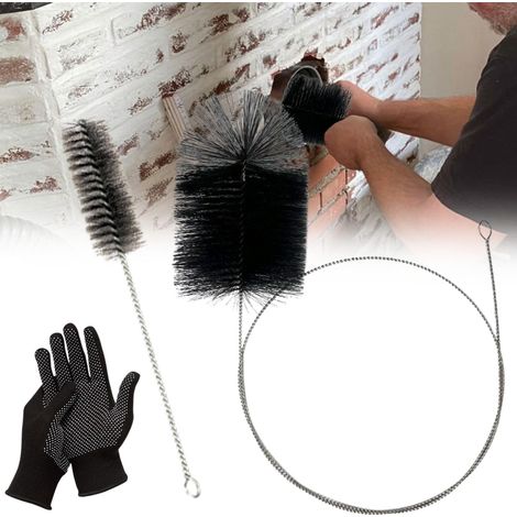 Stove Pipe Brush and Chimney Brush Kit Chimney Brush with Push Rod Steel Wire Cleaning Brush Chimney Brush Chimney Brush Stove Pipe (1/5)