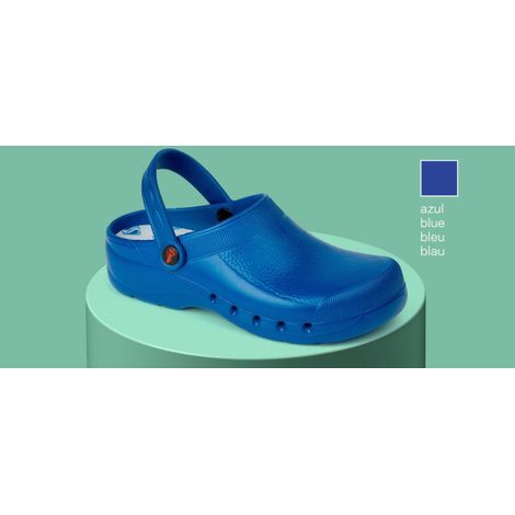 Zueco para sanidad y hostelería con tratamiento virucida y antibacterias unicolor DIAN EVA 40 Azul (1/2)