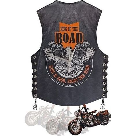 pair Cadeau moto Harley Davidson horloge murale pendule horloge murale Art mural hommes et femmes cadeau en bois suspendu (1/5)