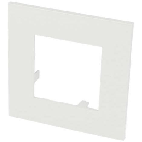 Plaque de finition blanche simple 45x45 – Enjoliveur carré 1 poste pour montage mural – Compatible avec appareillage Quadro – Efapel (1/2)