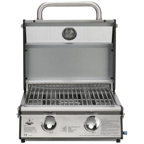 Parrilla de gas de mesa para turistas EL fuego jesolo Con cristal 6KW acero + reductor (1/5)