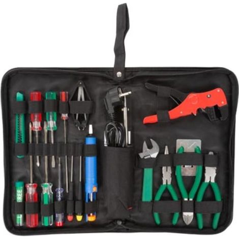 Velleman Bolsa de herramientas, para el manitas, 18 piezas, no magnética, con estuche, negro
