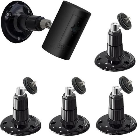 Soporte para cámara de 4 piezas，Ajustable 360°，Soporte de pared ajustable para cámara，Soporte para cámara de seguridad，Negro (1/5)