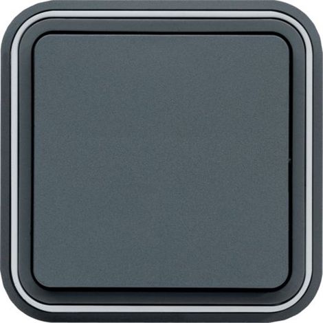 Hager WNE001 Interruptor de doble accionamiento Cubyko, estanco IP55, gris, para empotrar