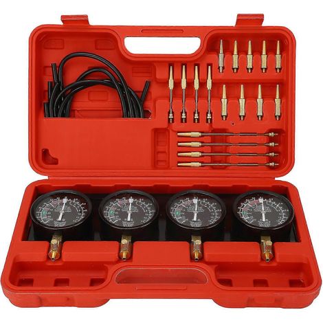 Kit d'outils de synchronisation de carburateur à dépression pour moto 4 cylindres avec 4 tuyaux en caoutchouc (1/5)