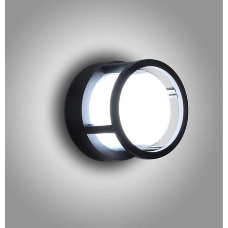 Applique Murale Extérieure LED 12W étanche IP65 Lampe Murale Extérieure En Aluminium Rond Pour Cour Jardin Terrasse Proche Mur Pathway Patio Villa Couloir (Blanc Froid)-Fei Yu (1/5)