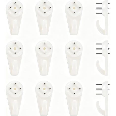Lot de 35 crochets muraux en béton de taille M, invisibles et sans traces pour cloisons sèches, sans dommages, crochets de suspension robustes pour cadres photo, horloges, décoration artistique (1/5)