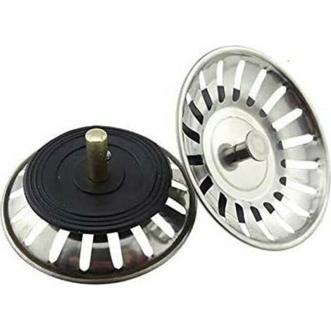 2PCS Bonde à panier universelle 8 cm Filtre à Évier de Cuisine en Acier Inoxydable Filtre Bouchon d'Évier à Double Couche Égouttoir Dévier pour Cuisine et Salle de Bain (1/5)