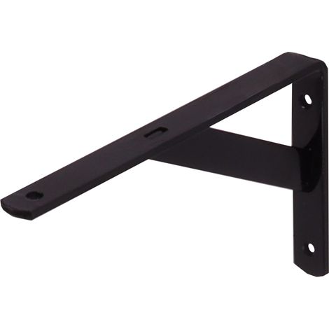 Équerre étagère en métal noir 125 x 200 mm (1/2)