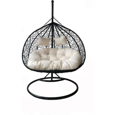 Poltrona sospesa in acciaio e polyrattan cm.200x120