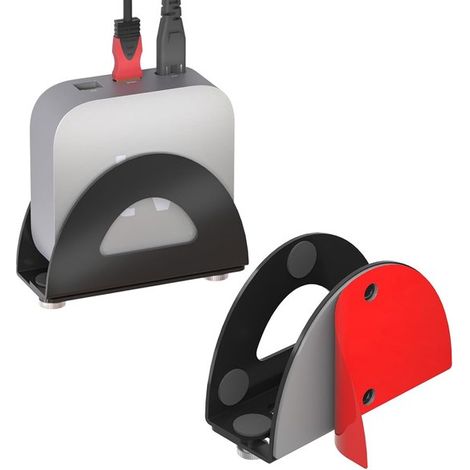 Support mural réglable pour routeurs - 10 x 3,8 x 6,5 cm - Noir - Supports muraux pour routeurs, répéteurs, projecteurs et décodeurs TV (1/5)