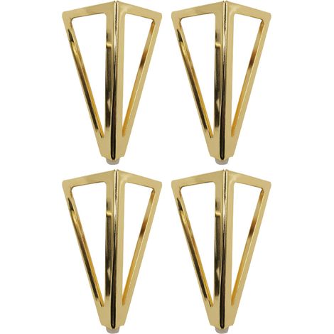 Lot de 4 pieds de meubles de rechange, 15 cm, triangulaires, Or, pieds de tables de bricolage, pour les chaises, les armoires et les canapés, autres pieds de meubles (1/5)