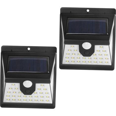2 pièces lampes solaires murales à détection de mouvement éclairage extérieur LED pour Jardin et Cour Solaire Installation Facile (1/4)