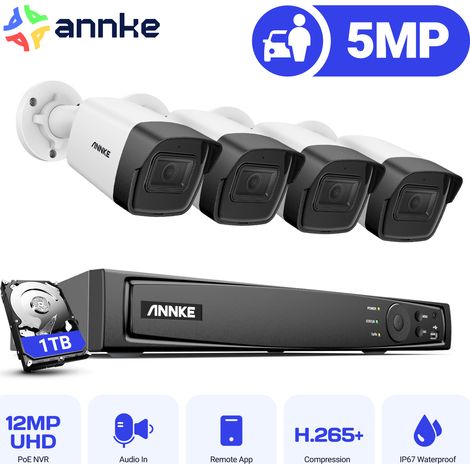 ANNKE 8CH Kit de Cámara Vigilancia NVR 45MP Cámara Seguridad Visión Nocturna Interiores Exterior Detección Movimiento Acceso Remoto Sistema Vigilancia - 1TB HDD (1/5)