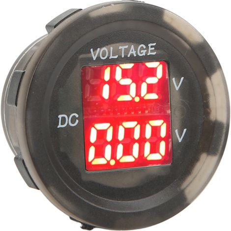 Voltmètre numérique LED pour voiture, 12-24 V, étanche, universel, double voltmètre pour véhicules (1/5)