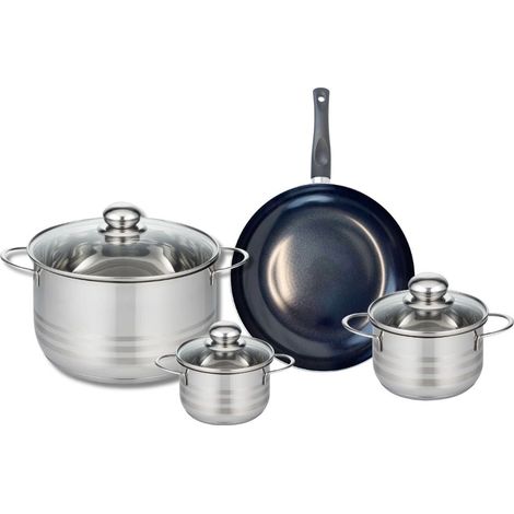 Ensemble de 1 Poêle de cuisson 24 cm et 3 faitouts 12, 14 et 24 cm Elo Prima Brillant (1/5)