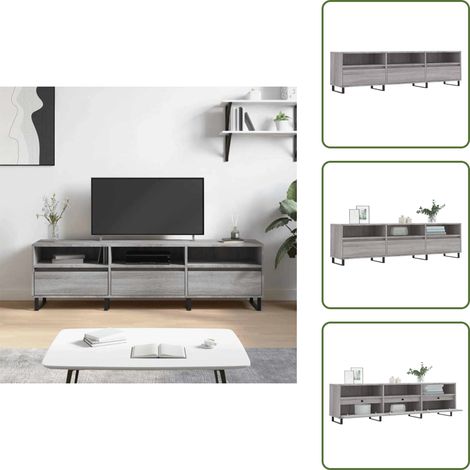 Meuble TV sonoma gris 150x30x44,5 cm bois d'ingénierie - Meubles Tv - Meuble Tv - Buffet Tv - Banc Tv - Salon (1/5)