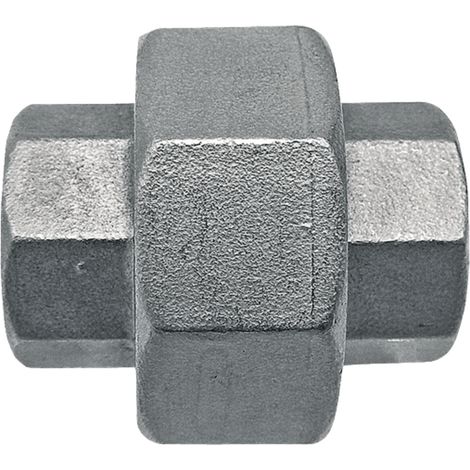 Conector roscado de acero inoxidable, rosca interna de 2" para línea de goteo.