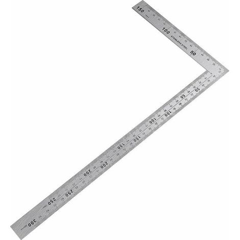 Règle et réglet Equerre Couture,Equerre Menuisier Equerre Metal Menuisier Inoxydable Règle Carrée 150×300mm 1,2 mm d'épaisseur Angle droit de 90 degrés Règle en acier inoxydable pour Charpent (1/5)