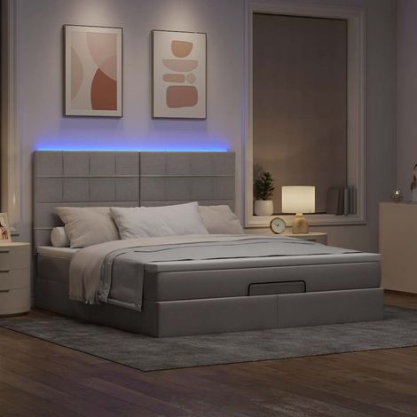 Maison Exclusive - Struttura Letto Pouf con Materasso Tortora 160x200cm in Tessuto