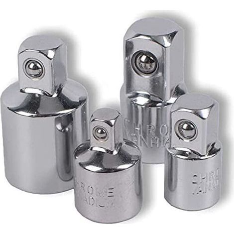 4pcs Adaptateur à Cliquet Adaptateur Douille Cliquet 1/2 à 3/8-3/8 à 1/2-1/4 à 3/8-3/8 à 1/4 Réducteur de Douille pour Douilles et Embouts
