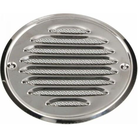 Grille d'aération ronde en acier inoxydable - 120 mm - avec vis - Moustiquaire - Grille d'aération à lamelles - Antirouille (1/5)