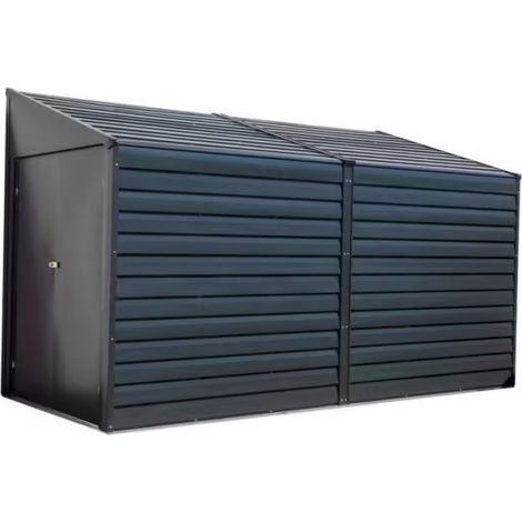 Double abri métal Habrita Foresta Arrow Yardsaver 3,66m2 toit 1 pente ouverture latérale (1/5)
