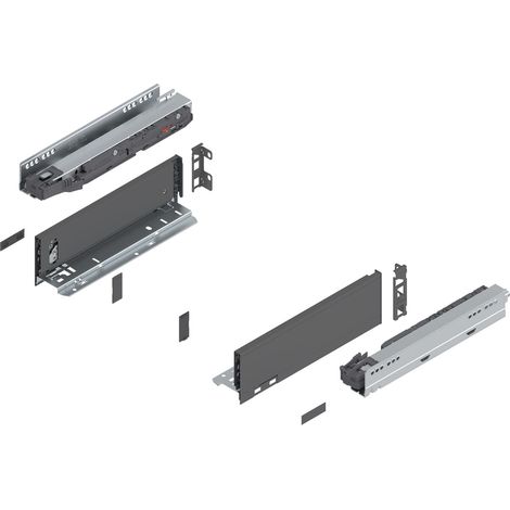 Blum Legrabox pure H M Schubladenschienen Set 1 Paar, 40kg 300mm Tip On Vollauszug, oriongrau