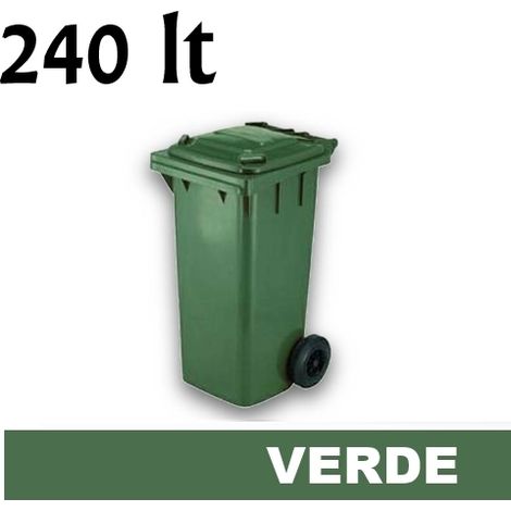 Cassonetto/Pattumiera/Contenitore/Bidone per raccolta rifiuti uso esterno 240lt Verde