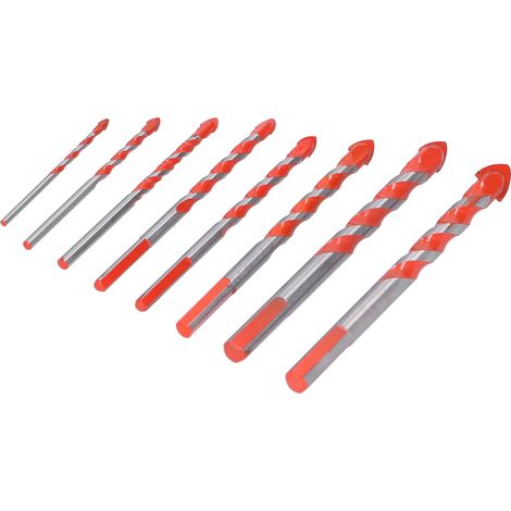Ensemble de forets multi-usages pour le perçage de carrelage, béton et verre (8 pièces) (1/5)