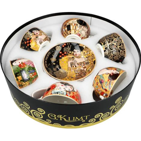 Juego de 6 tazas Carmani de 230 ml en caja redonda - G. Klimt (1/5)