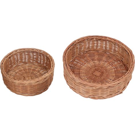 2 Pièces Panier à Pain en Rotin Naturel Tressé Main, pour Stockage Fruits Légumes Cuisine Salle à Manger Restaurant (1/5)