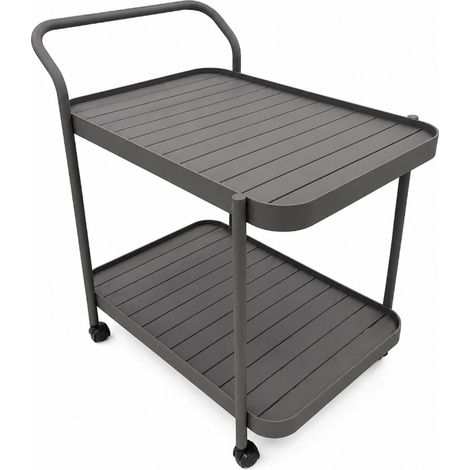 Klulk Carrello Porta Bevande Aliseo Antracite  con Ruote, Struttura in Alluminio Verniciato a Polvere, Viteria in Acciaio Inossidabile, Design Moderno per Esterno e Interno (1/5)