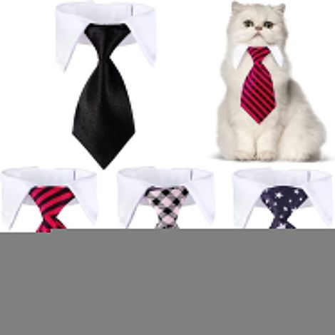 Nœud papillon universel coloré 4 pièces pour chats et chiens, ajustable, pour animaux de compagnie, accessoire de déguisement, taille L (1/5)