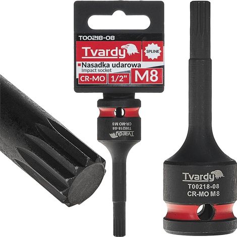 Vaso de impacto estriado de 1/2" M8 CR-MO (10/100) (1/4)
