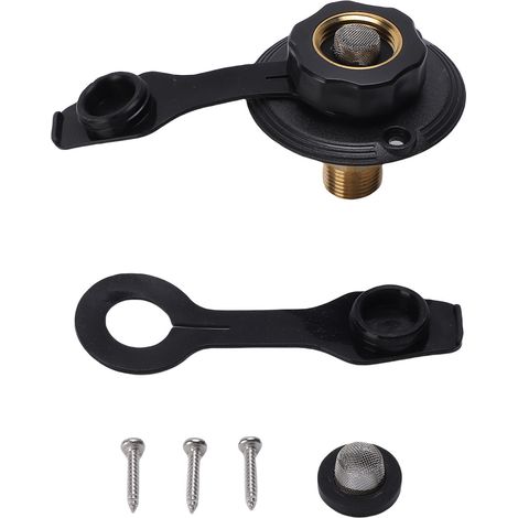 Connecteur d'entrée d'eau pour camping-car, 3/4 po NH femelle à 1/2 po NPT mâle, connecteur de remplissage de ville avec clapet anti-retour pour remorques de camping-car (1/5)