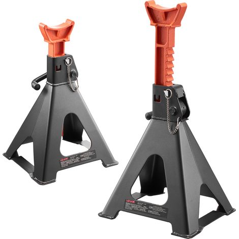VEVOR Cavalletti di Sollevamento Capacita 6 Tonnellate, Altezza Regolabile da 370 a 580 mm, Robusti Cavalletti di Sollevamento in Acciaio con Doppio Bloccaggio, per Camper, Piccoli Camion